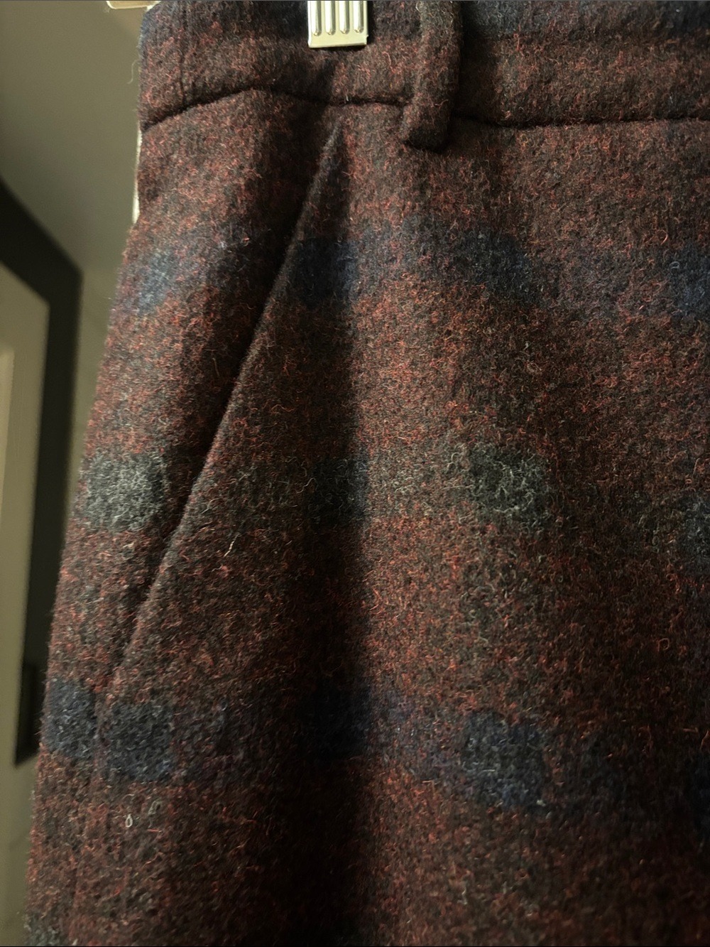 Chanel Plaid Wide Leg Pants Alpaca Silk Lined FR 36 - Picture 6 of 8